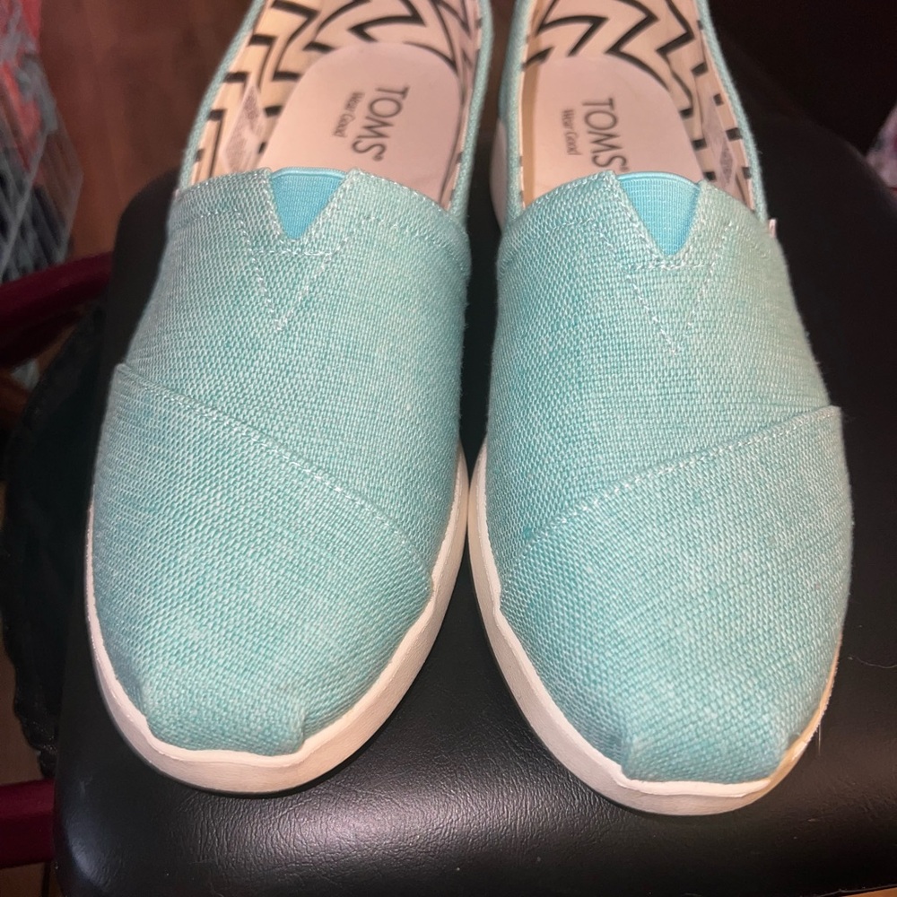 Toms Light Aqua Canvas Slip-On Alpargatas